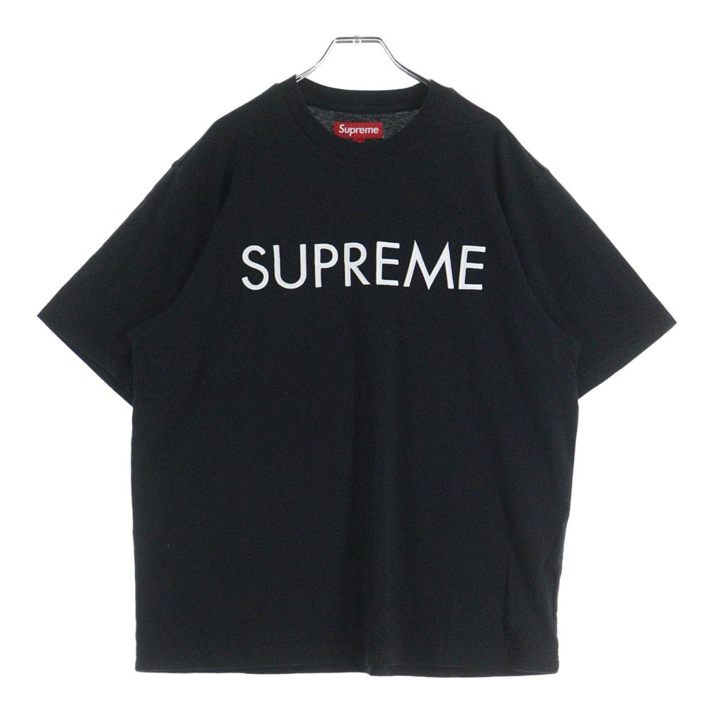 SUPREME(シュプリーム) 25SS Capital フロントロゴ刺繍 半袖Tシャツ カットソー ブラック