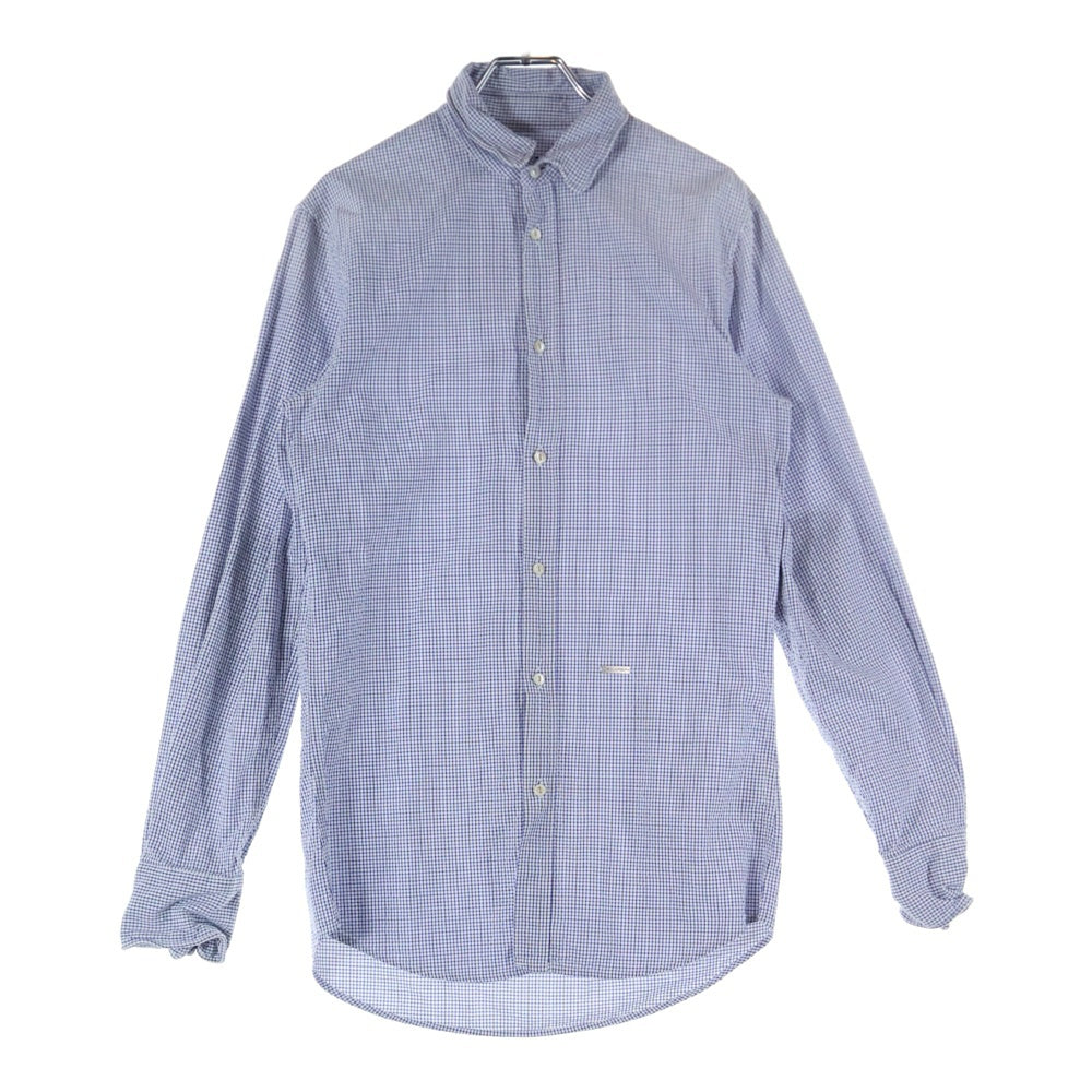 DSQUARED2(ディースクエアード) フロントボタン チェック柄 長袖シャツ ブルー