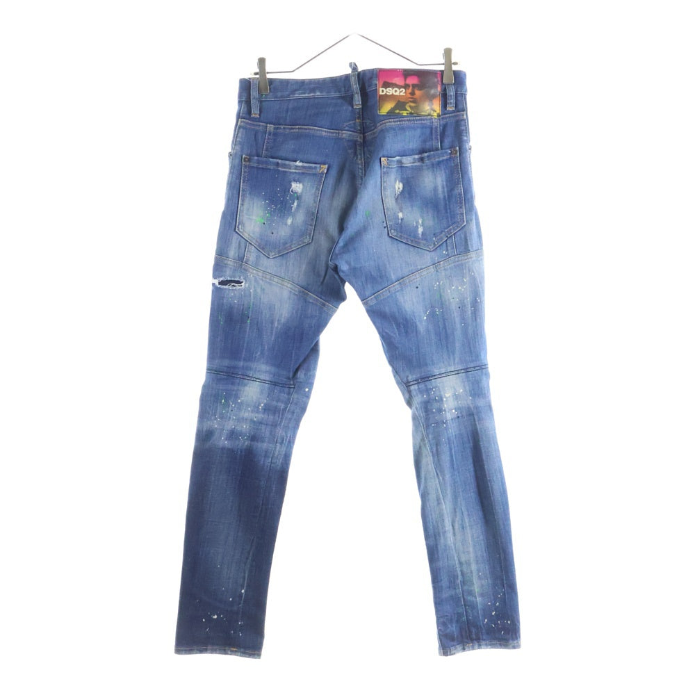 DSQUARED2(ディースクエアード) Tidy Biker Jean タイディバイカージーン S74LB0516 S30342 ボタンフライ ダメージデニムパンツ インディゴ
