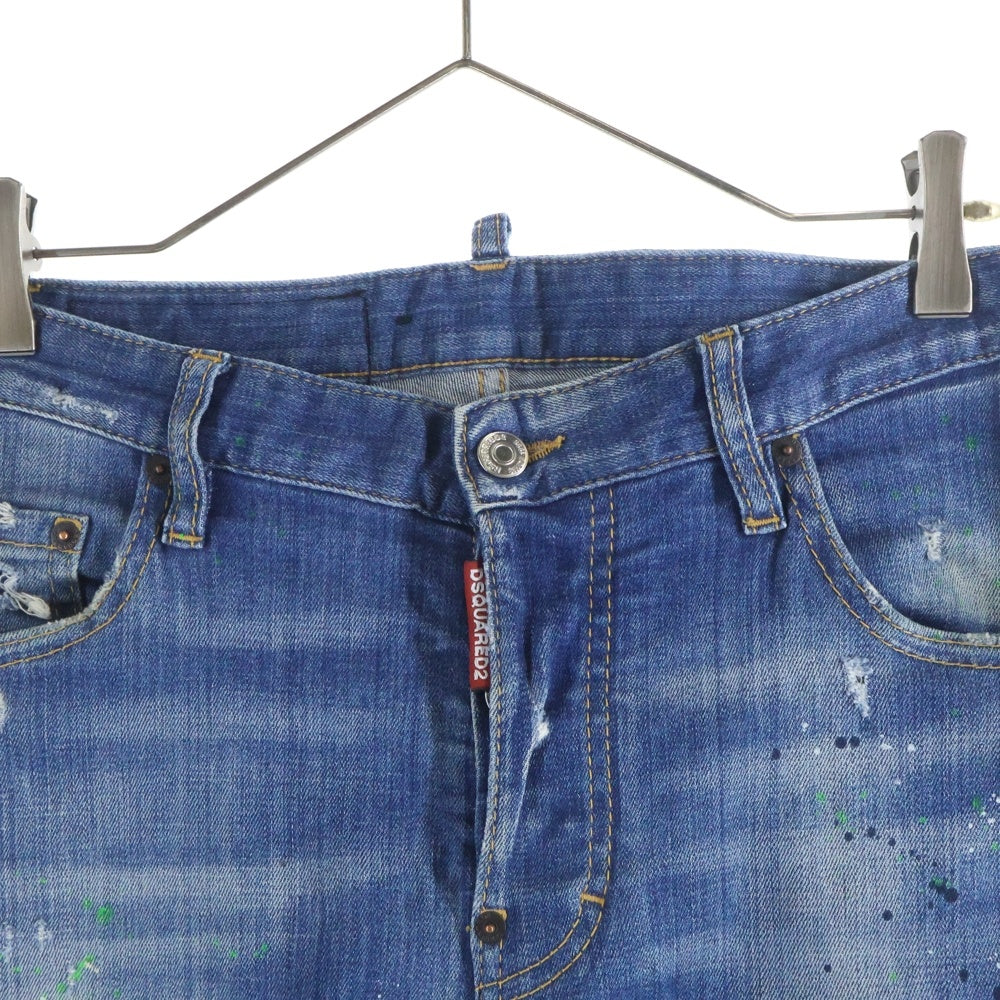 DSQUARED2(ディースクエアード) Tidy Biker Jean タイディバイカージーン S74LB0516 S30342 ボタンフライ ダメージデニムパンツ インディゴ