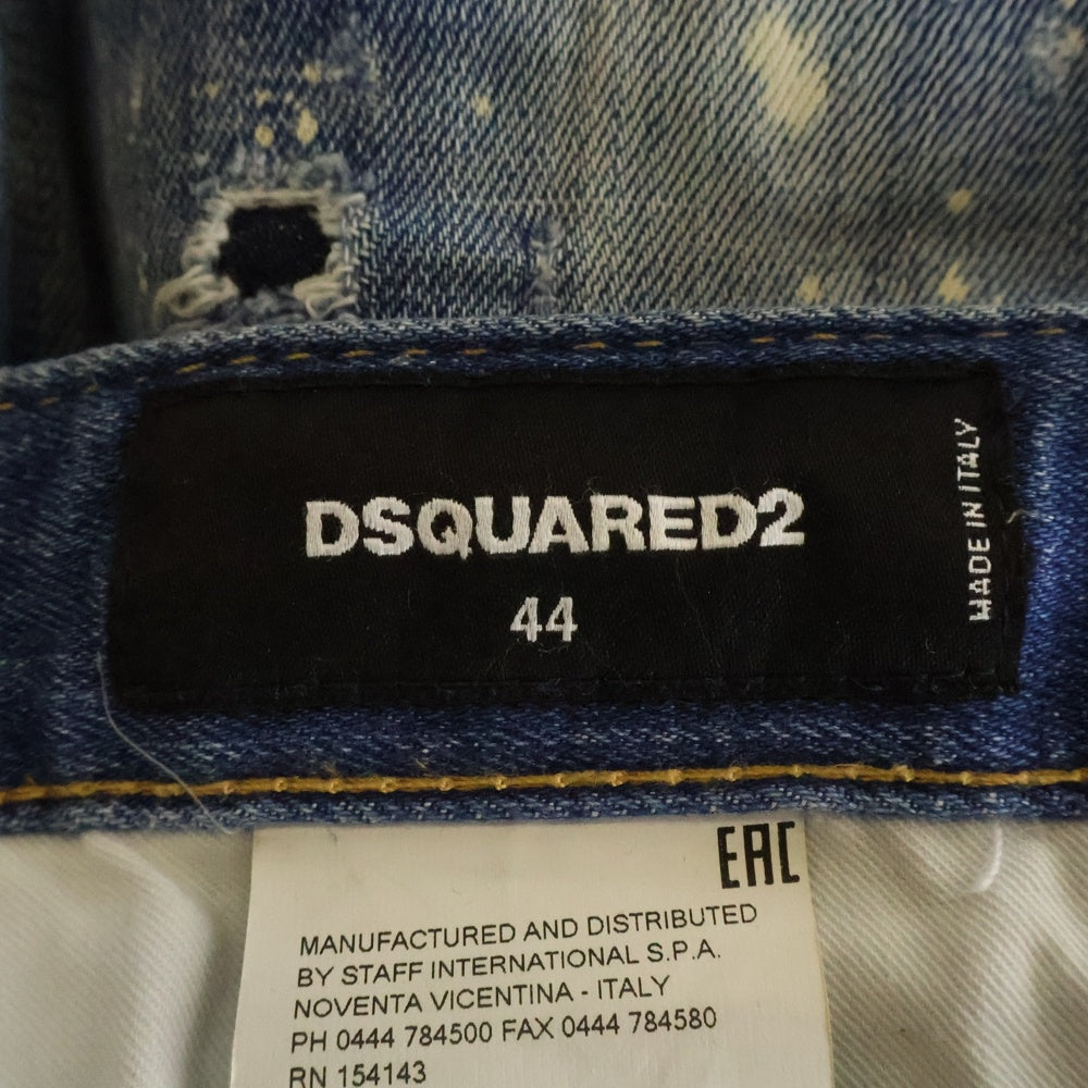 DSQUARED2(ディースクエアード) Tidy Biker Jean タイディバイカージーン S74LB0516 S30342 ボタンフライ ダメージデニムパンツ インディゴ