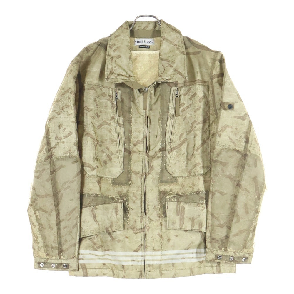 STONE ISLAND(ストーンアイランド) 02SS MONOFILAMENT JACKET メッシュカモ ジップアップ ナイロンジャケット ベージュ 36154528