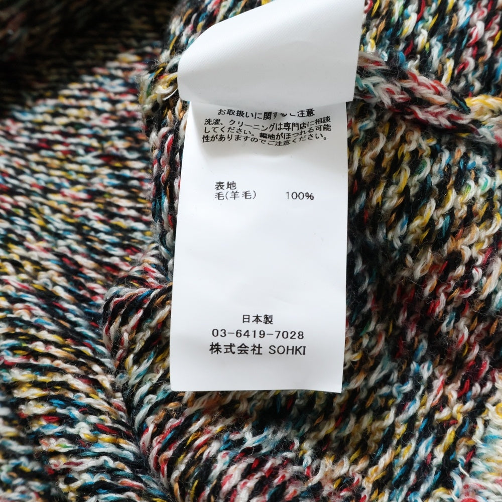 MASU(エムエーエスユー) 21AW CANDY SWEATER キャンディー モックネック 短丈 長袖ニットセーター マルチカラー MCFW-KN0221