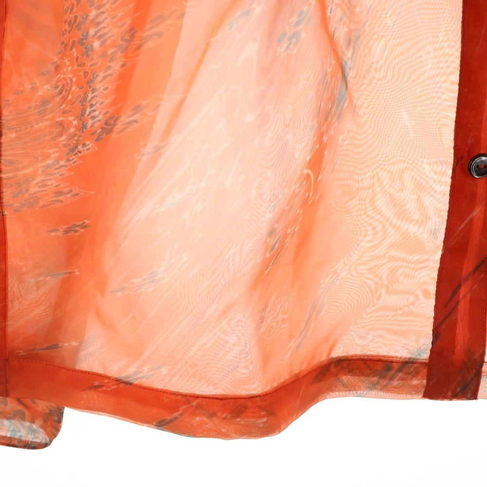 MASU(エムエーエスユー) ZIP-UP MARBLE BANDANA SHIRT バンダナ柄 ナイロン ジップアップ 長袖シャツ オレンジ MVFW-SH0422