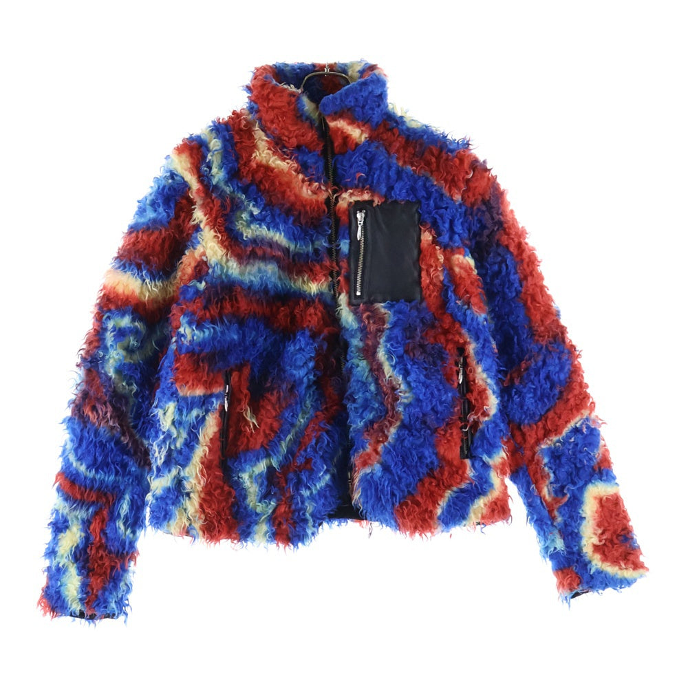 MASU(エムエーエスユー) 22AW FUTURE X レザーポケット ジップアップ ファー フリースジャケット マルチカラー MVFW-BL0622 レディース