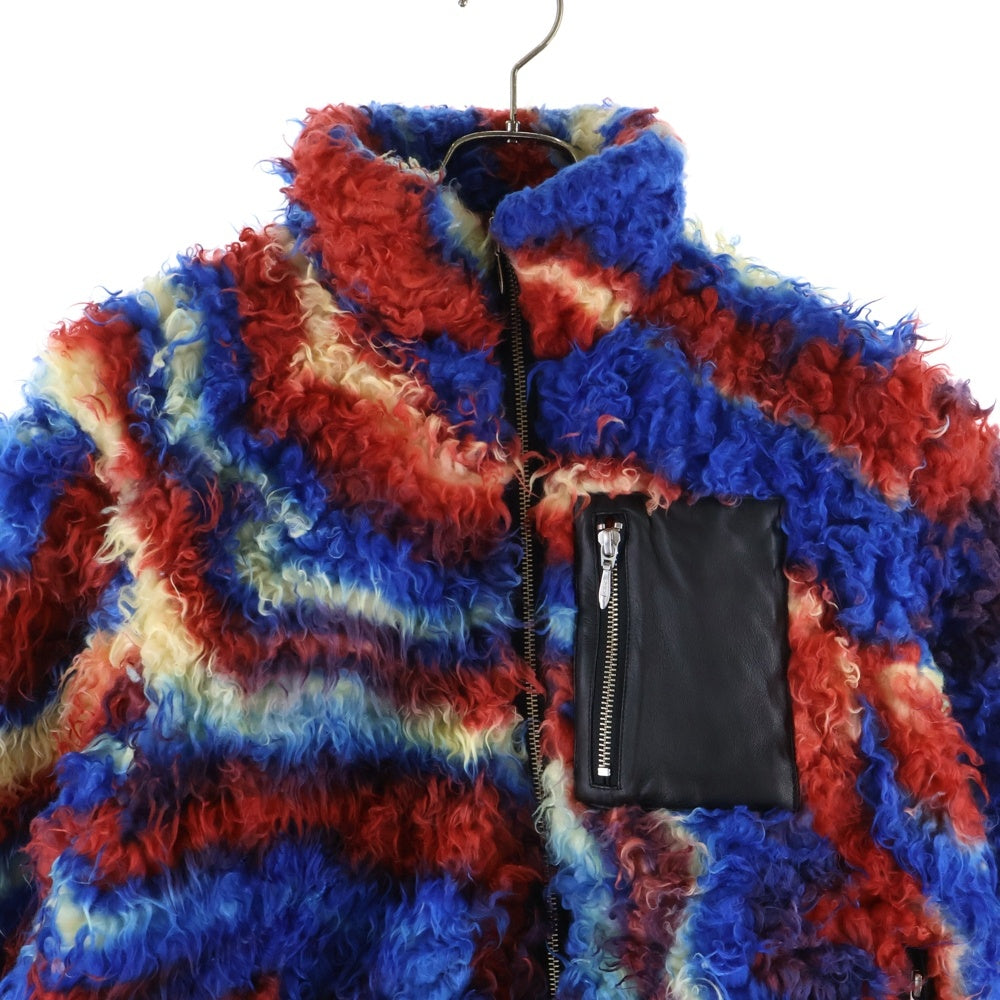 MASU(エムエーエスユー) 22AW FUTURE X レザーポケット ジップアップ ファー フリースジャケット マルチカラー MVFW-BL0622 レディース