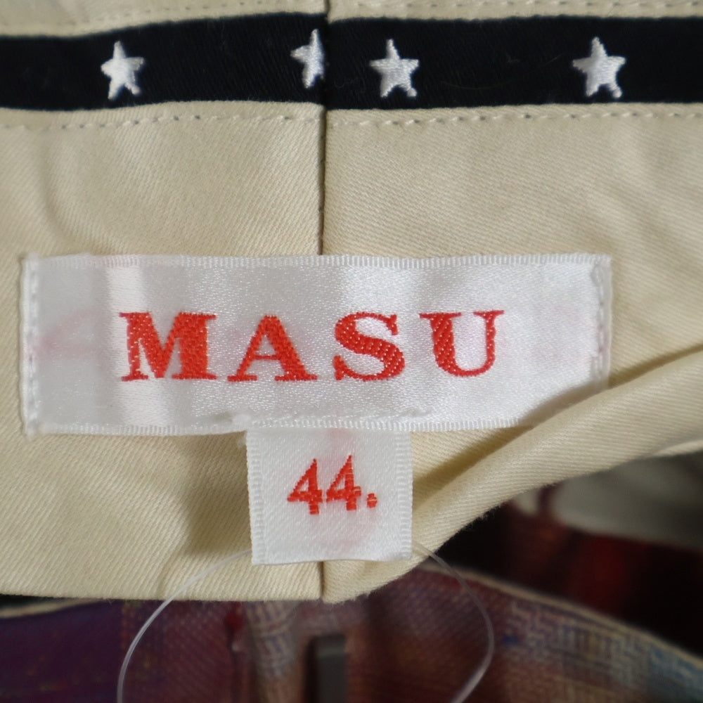 MASU(エムエーエスユー) 22AW RAINBOW DUST FLARE PANTS スパンコール チェック柄パンツ マルチカラー MVFW-PT0222