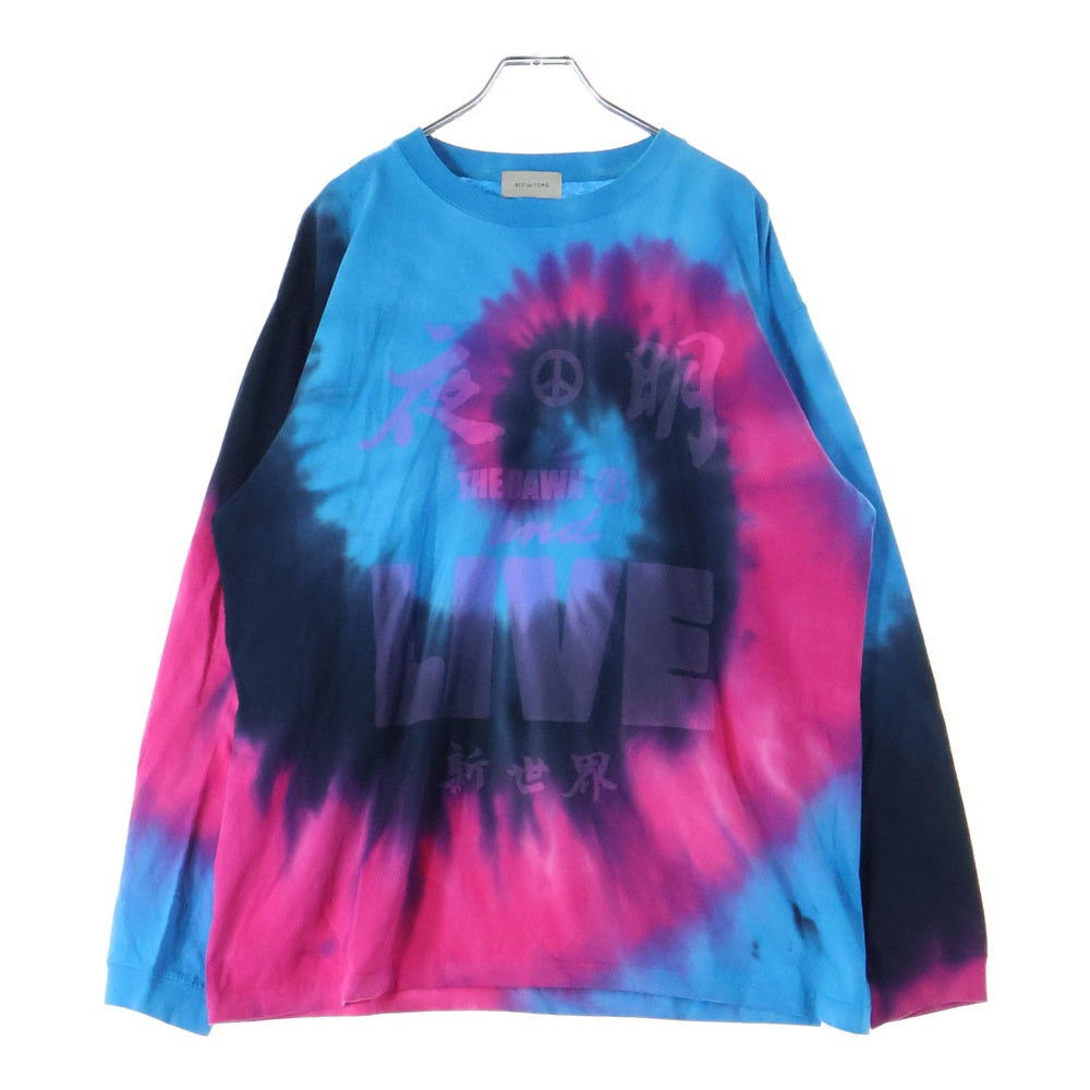 BED J.W. FORD(ベッドフォード) Tyedye Long Sleeve T-shirt タイダイ柄 クルーネック 長袖Tシャツ ロングスリーブ ブルー/ピンク 22AW-B-CS01