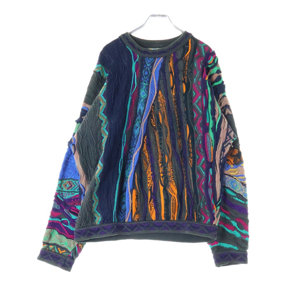 COOGI(クージー) 3D DESIGN KNIT SWEATER ケーブル コットン 長袖ニットセーター マルチカラー