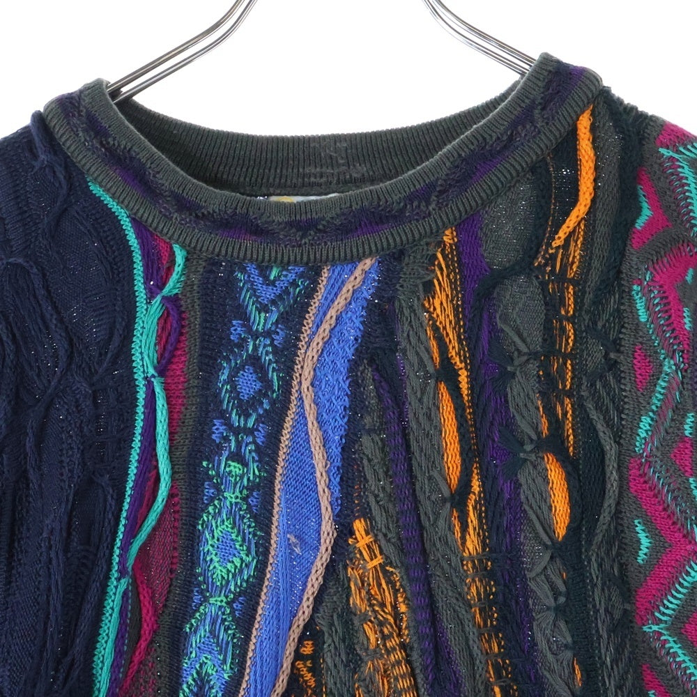 COOGI(クージー) 3D DESIGN KNIT SWEATER ケーブル コットン 長袖ニットセーター マルチカラー