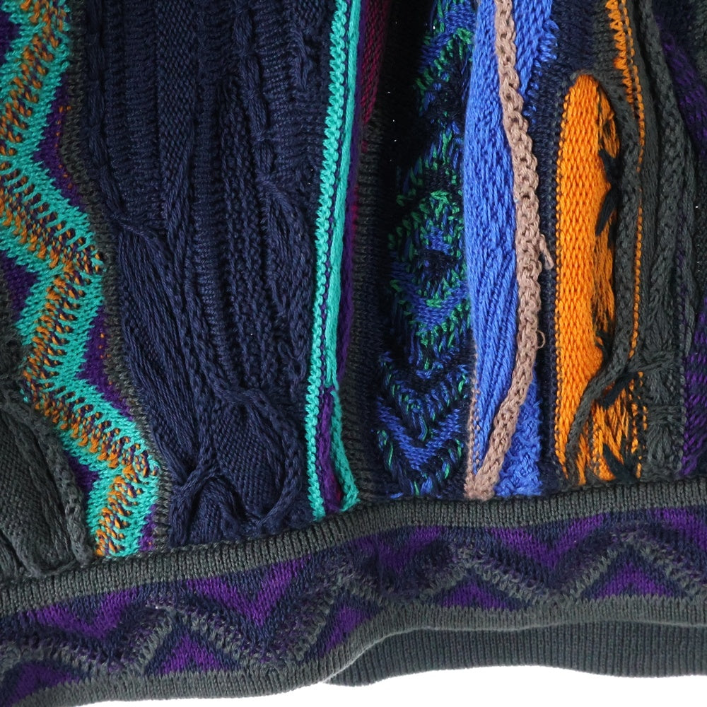 COOGI(クージー) 3D DESIGN KNIT SWEATER ケーブル コットン 長袖ニットセーター マルチカラー