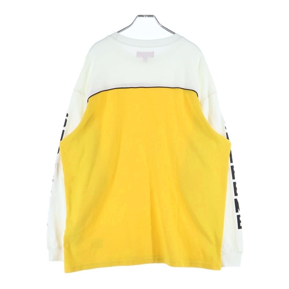 SUPREME(シュプリーム) 25SS Paneled PIPING パネル パイピング プリント 長袖シャツ イエロー/ホワイト