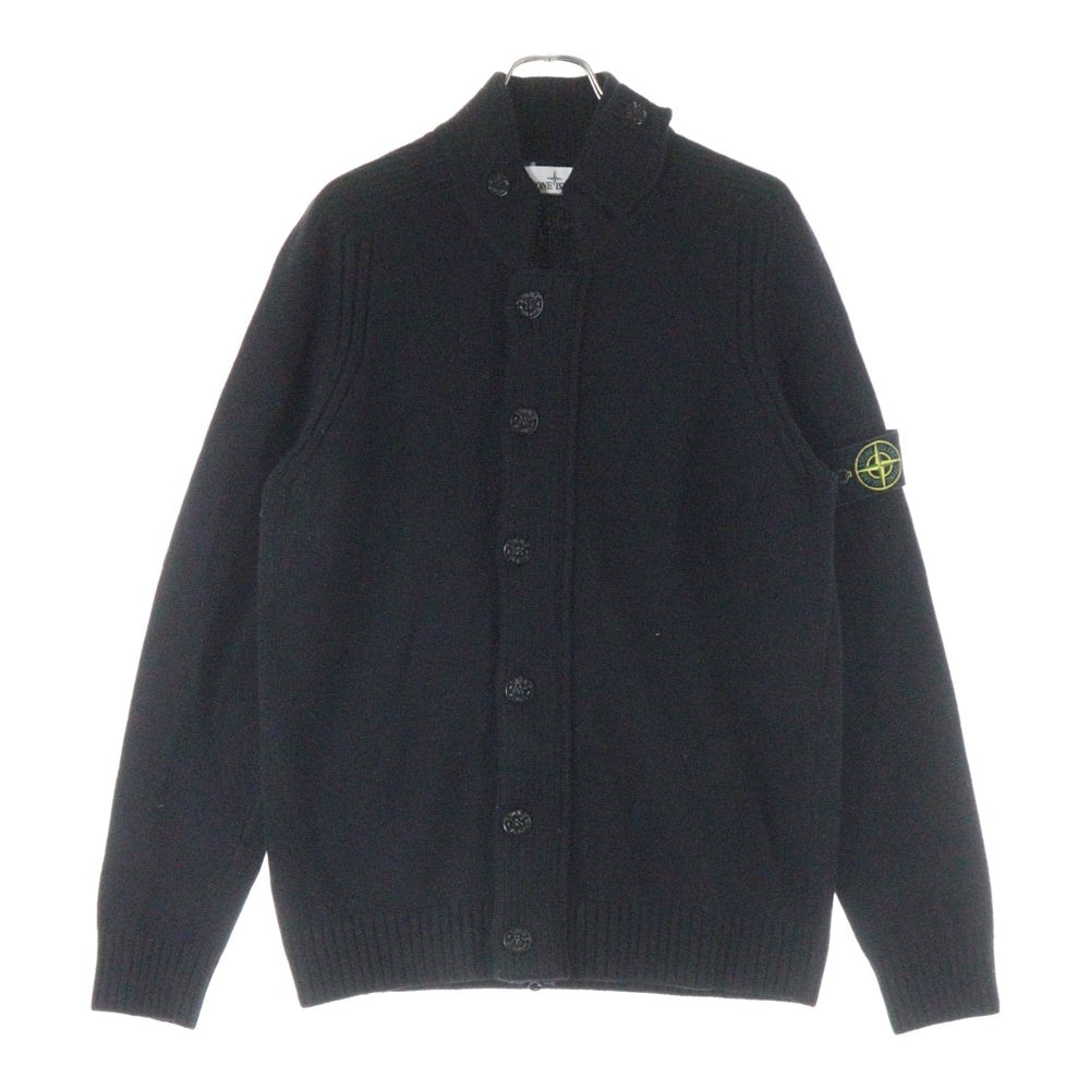 STONE ISLAND(ストーンアイランド) 18AW アームロゴワッペン付き ジップアップ ニット カーディガン ブラック 6915564A3