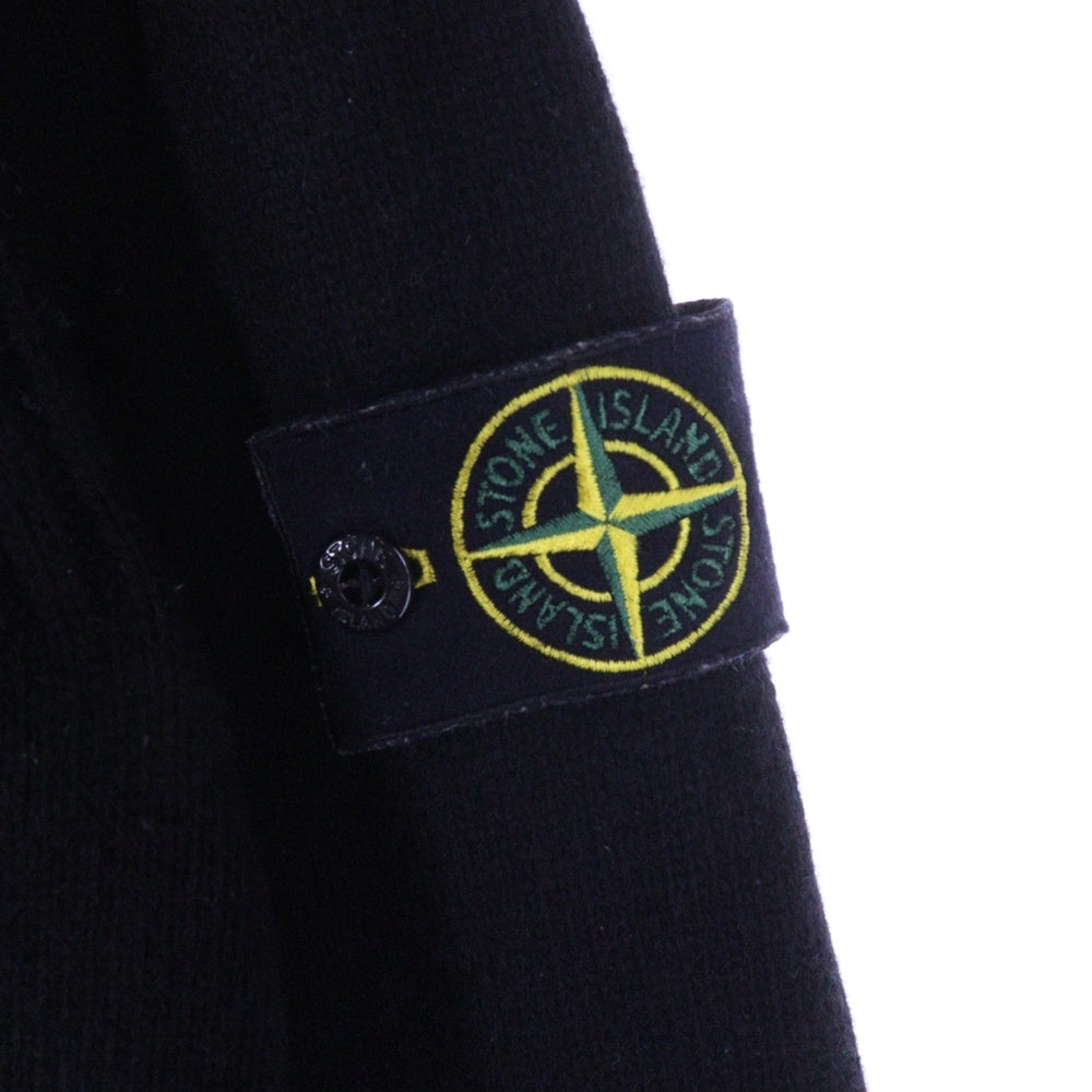 STONE ISLAND(ストーンアイランド) 18AW アームロゴワッペン付き ジップアップ ニット カーディガン ブラック 6915564A3