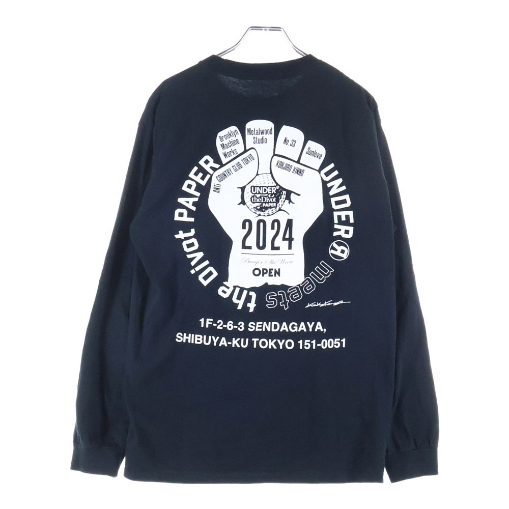 NO BRAND(ノーブランド) UNDER R アンダーアール MEETS THE DIVIOT PAPER 2024 プリント長袖シャツ ブラック