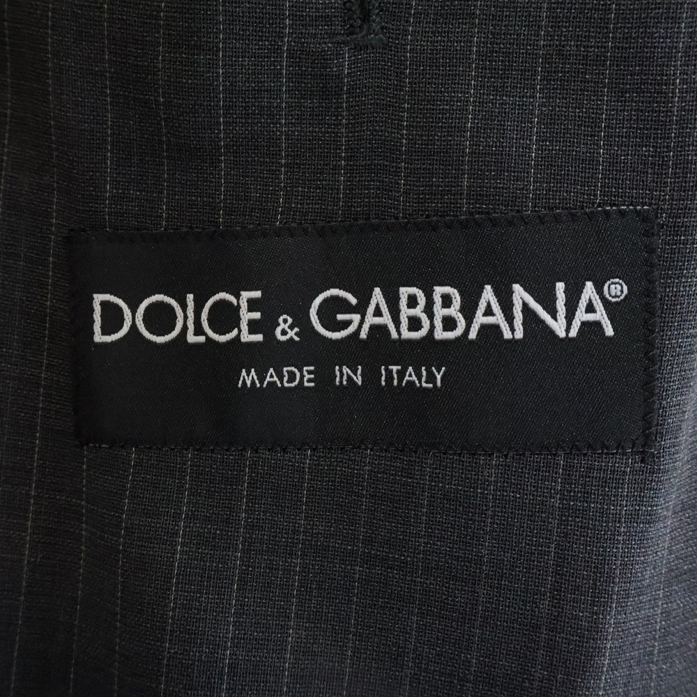 DOLCE & GABBANA(ドルチェアンドガッバーナ) 裏地アートデザイン 2ボタン コットン混 テーラードジャケット グレー G2EO3T