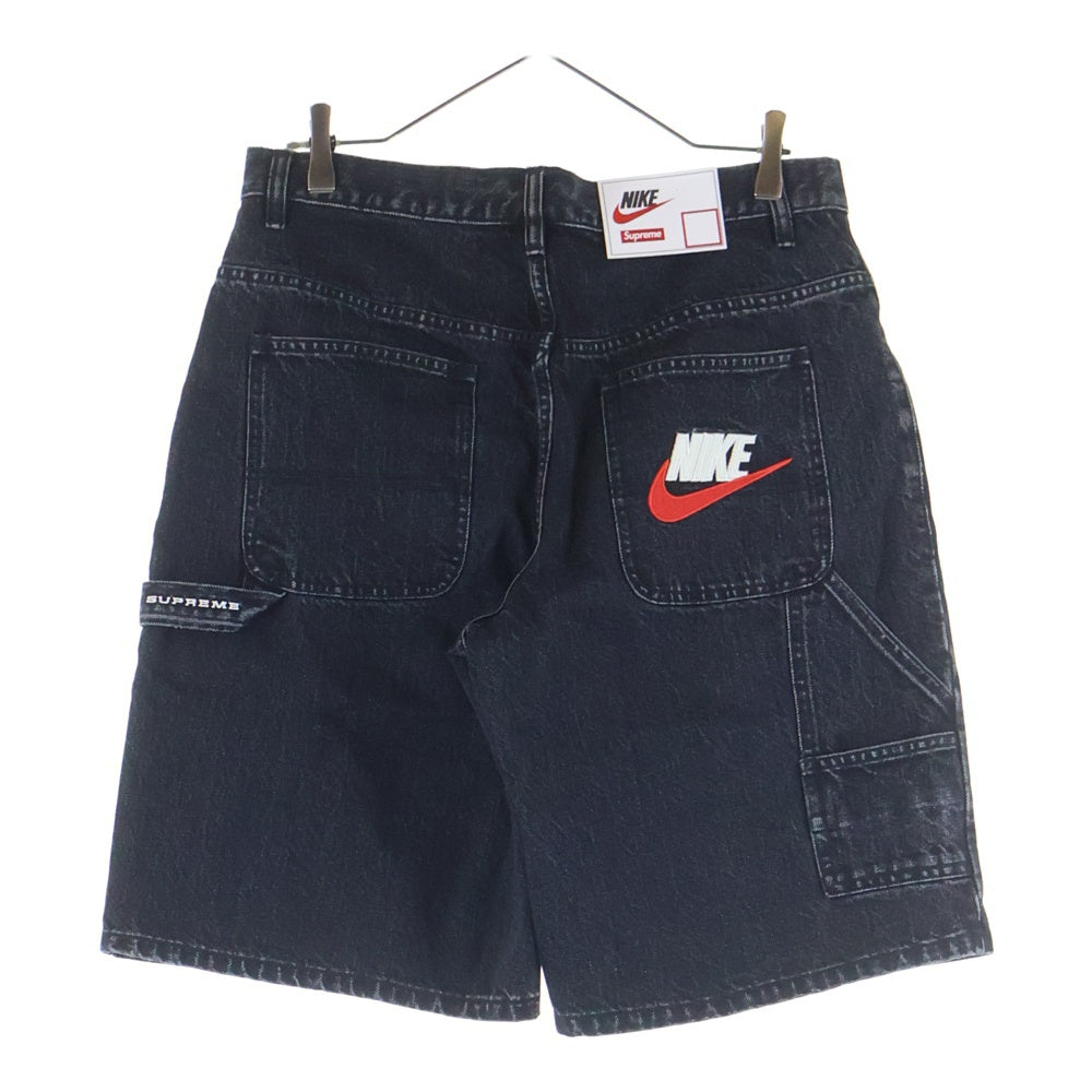 SUPREME(シュプリーム) ×NIKE Denim Short ロゴ刺繍 デニムショーツ ハーフパンツ ブラック FQ0344-010