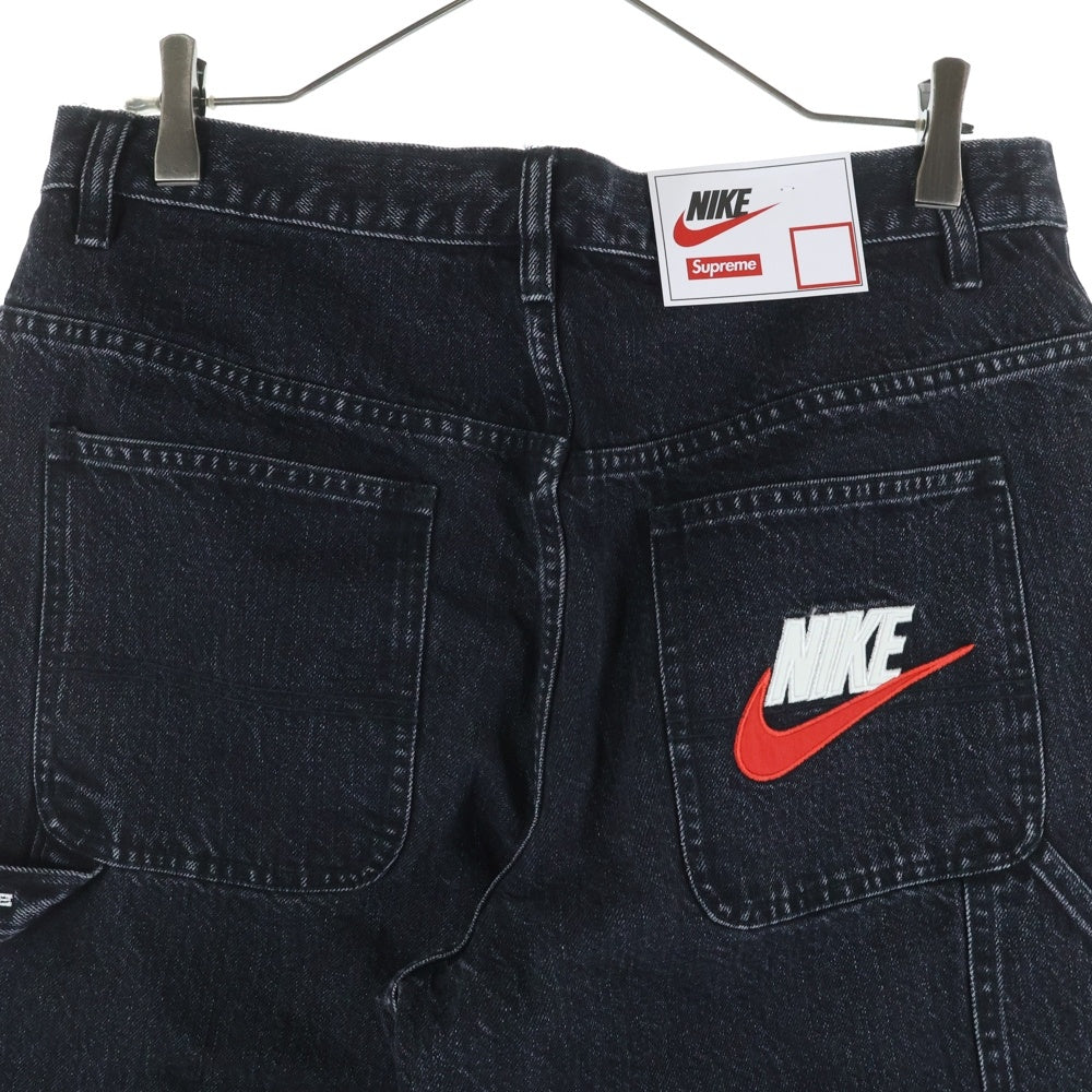 SUPREME(シュプリーム) ×NIKE Denim Short ロゴ刺繍 デニムショーツ ハーフパンツ ブラック FQ0344-010
