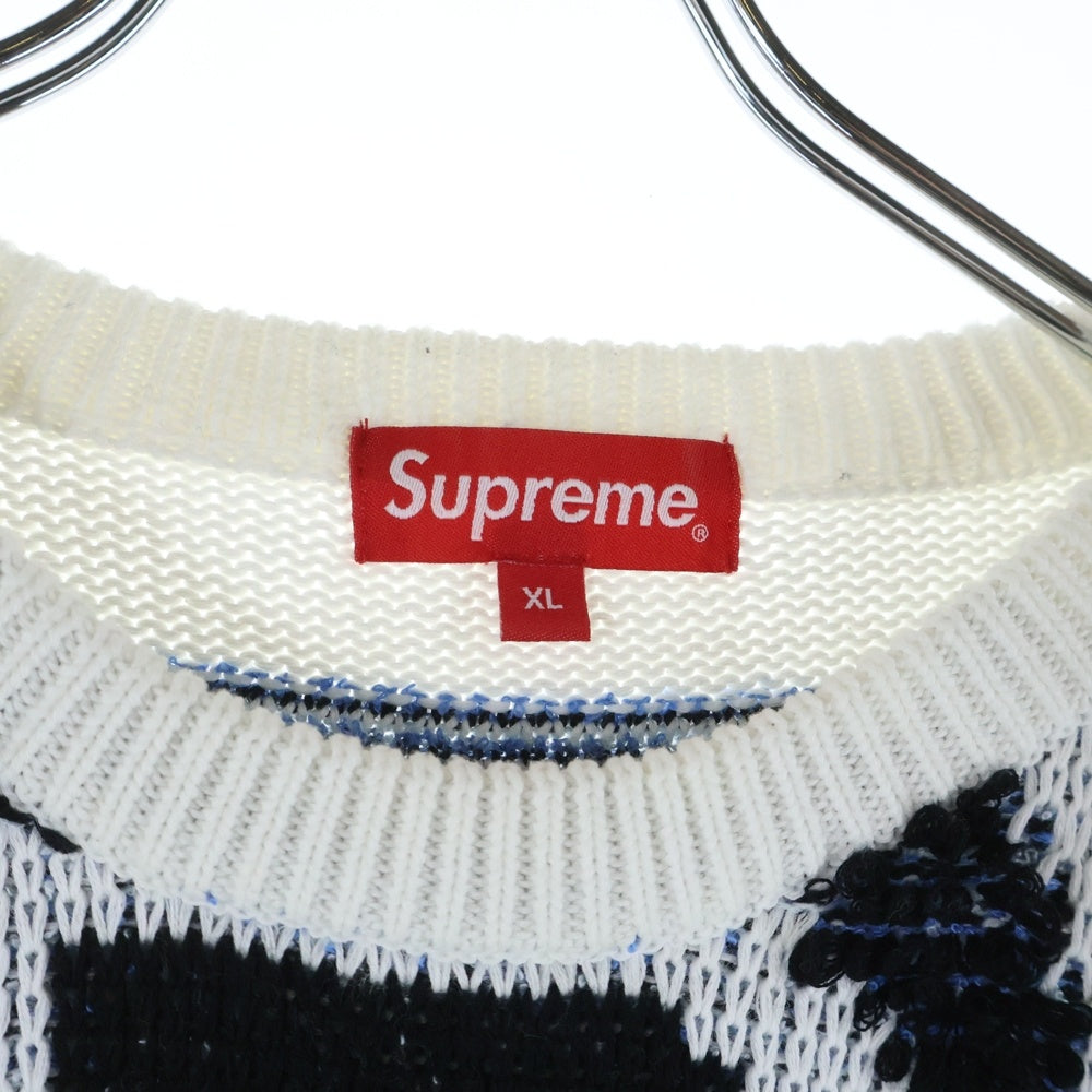 SUPREME(シュプリーム) 21AW Chenille Logo Sweater シェニールロゴセーター ホワイト