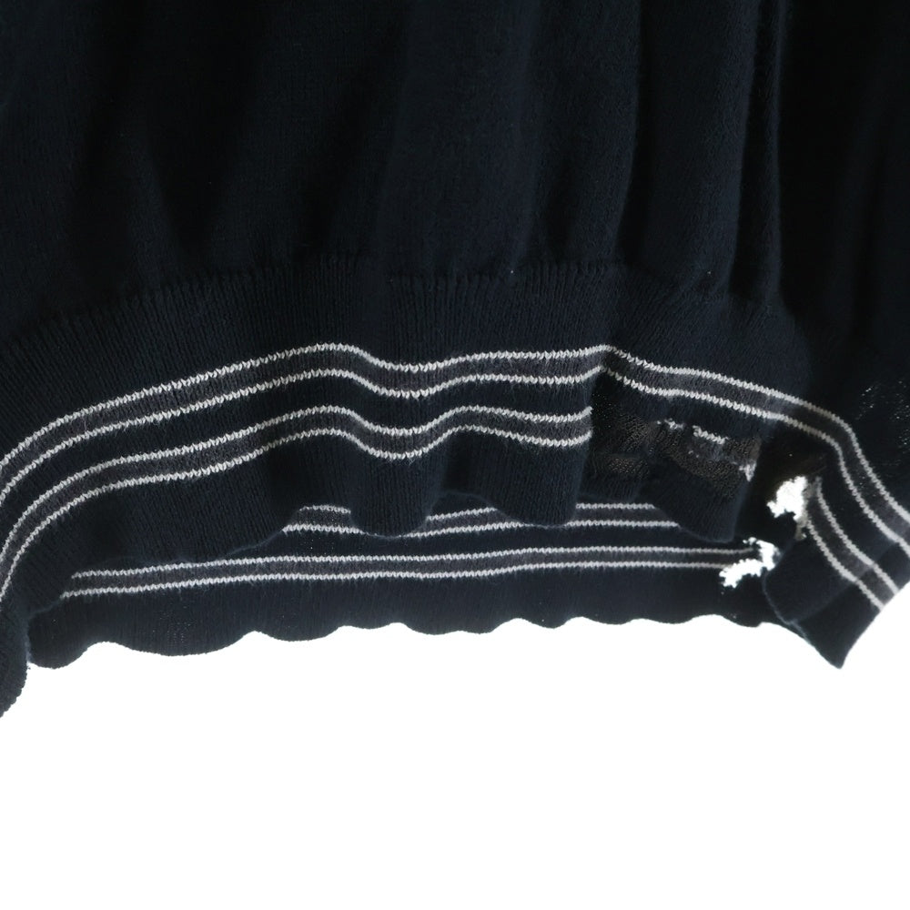Maison Martin Margiela(メゾンマルタンマルジェラ) 16SS DISTRESSED V-NECK KNIT ダメージ加工 プルオーバーニット ブラック S50HA0627