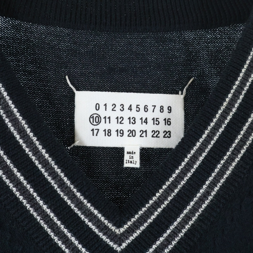 Maison Martin Margiela(メゾンマルタンマルジェラ) 16SS DISTRESSED V-NECK KNIT ダメージ加工 プルオーバーニット ブラック S50HA0627