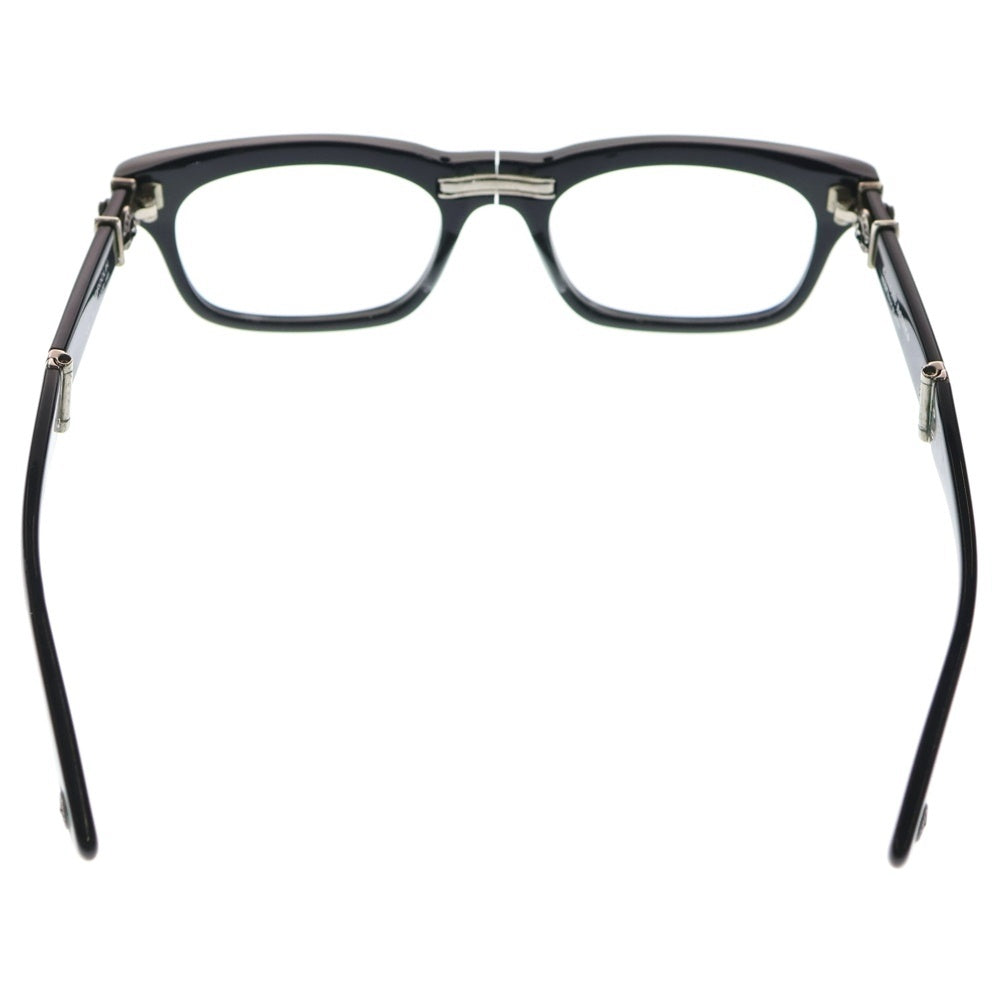 CHROME HEARTS(クロムハーツ) DROOLIN サイドフレアデザイン 折りたたみ スクエアフレームアイウェア コンパクトサングラス ブラック/シルバー