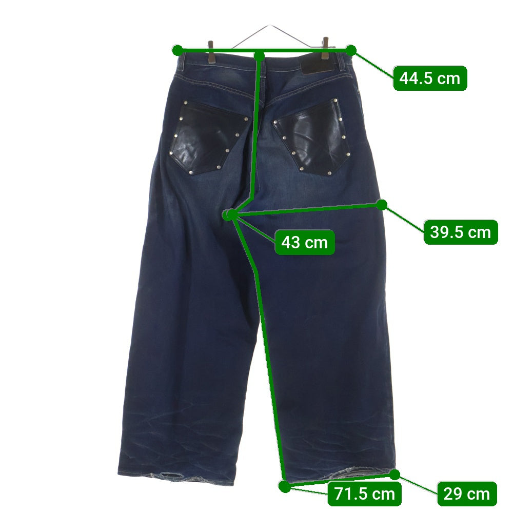 Acne Studios(アクネ ストゥディオズ) FN Darkside Leather ダークサイド レザー ボタンフライ デニムパンツ インディゴ B000370