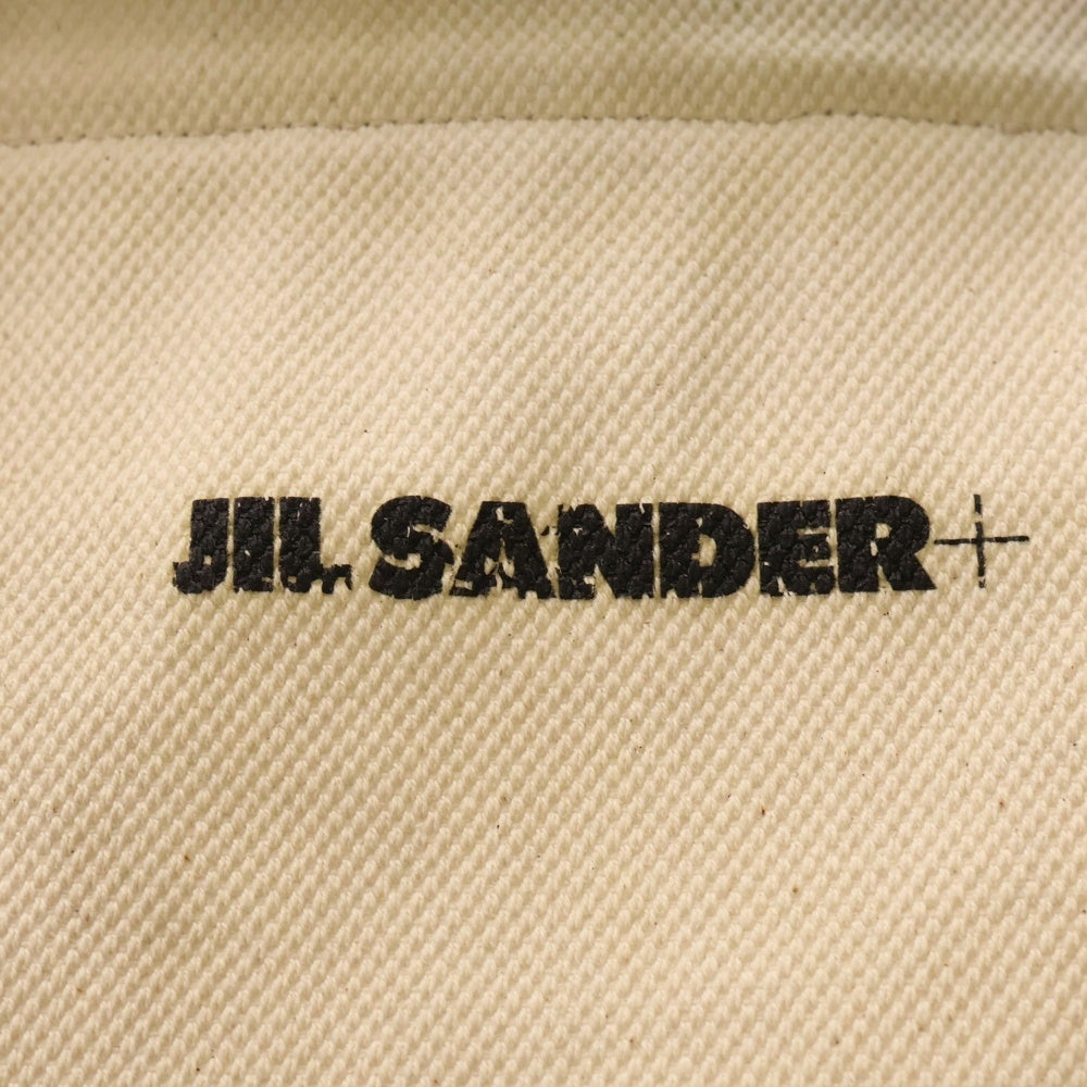 JIL SANDER+(ジルサンダープラス) SHOPPER BAG 2WAY レザーハンドル キャンバス ハンドバッグ アイボリー/ブラック JPPS852013