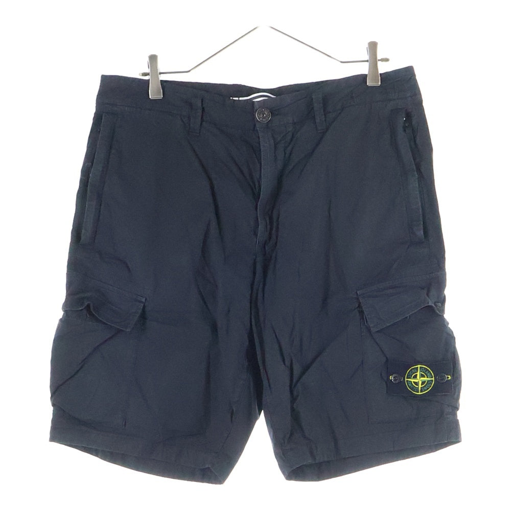STONE ISLAND(ストーンアイランド) ロゴワッペン付き カーゴハーフパンツ ショーツ ブラック 7415L0803