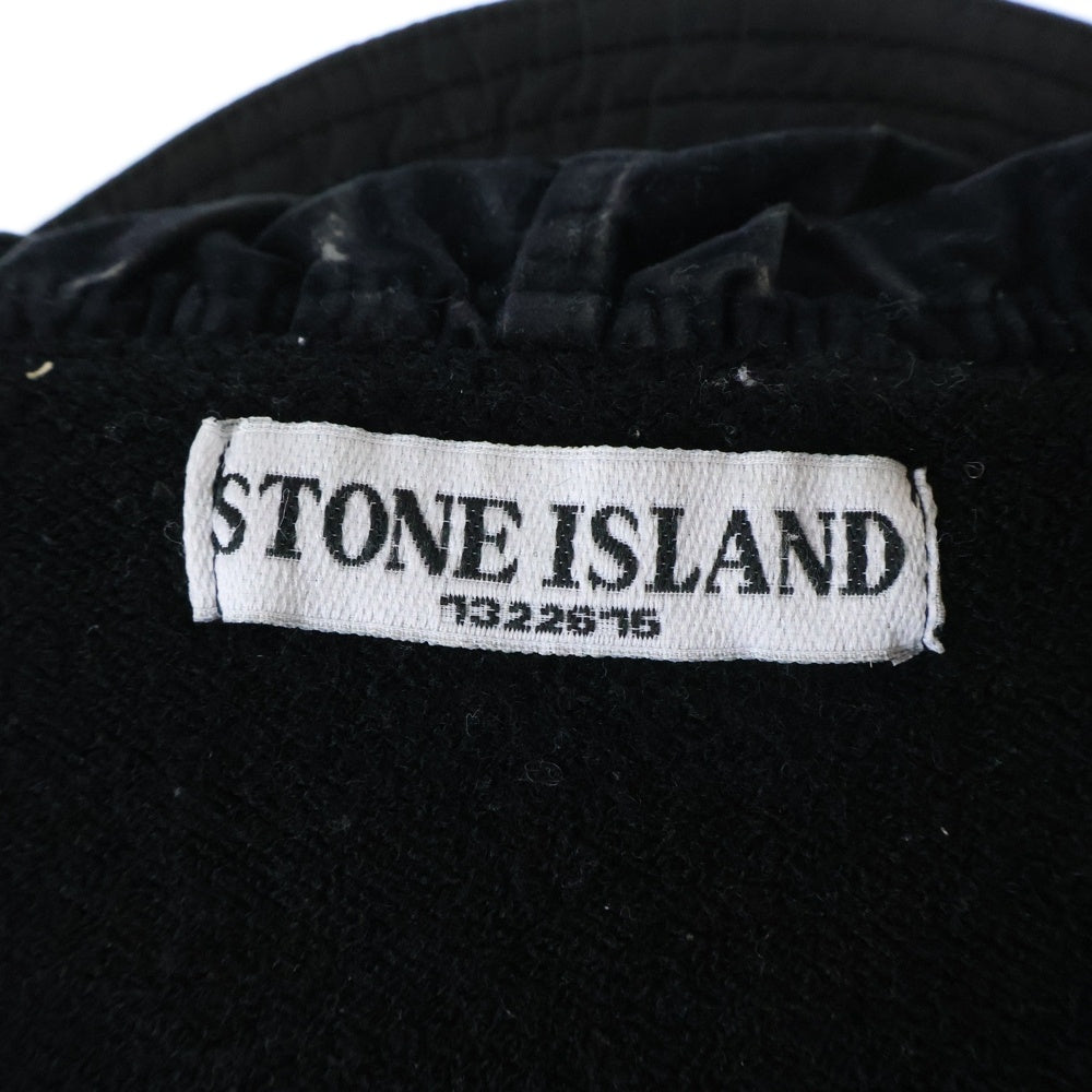 STONE ISLAND(ストーンアイランド) ロゴワッペン付き フロントジップアップ パーカー ブラック 49155MA5
