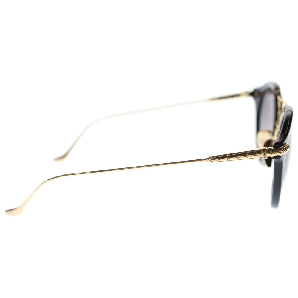 CHROME HEARTS(クロムハーツ) EVAGASABLELISTIC ゴールドテンプル ボストンフレーム カラーレンズ サングラス メガネ 眼鏡 ブラック/ゴールド