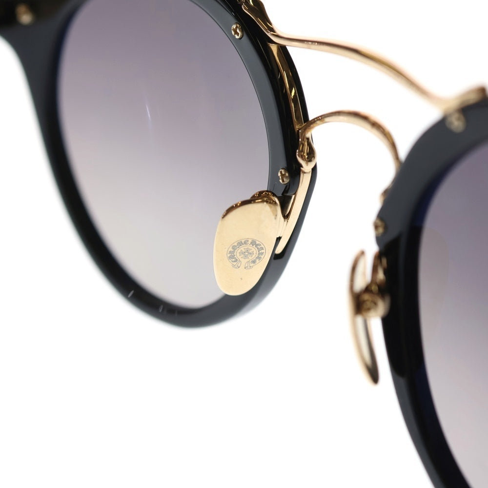 CHROME HEARTS(クロムハーツ) EVAGASABLELISTIC ゴールドテンプル ボストンフレーム カラーレンズ サングラス メガネ 眼鏡 ブラック/ゴールド