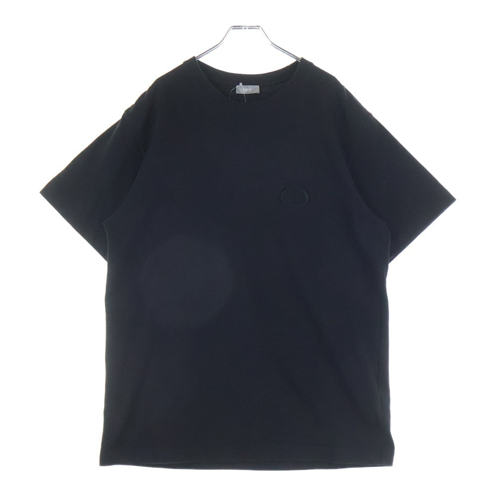 DIOR(ディオール) フロントCDロゴ刺繍 コットン半袖Tシャツ カットソー 943J605A0554 ブラック