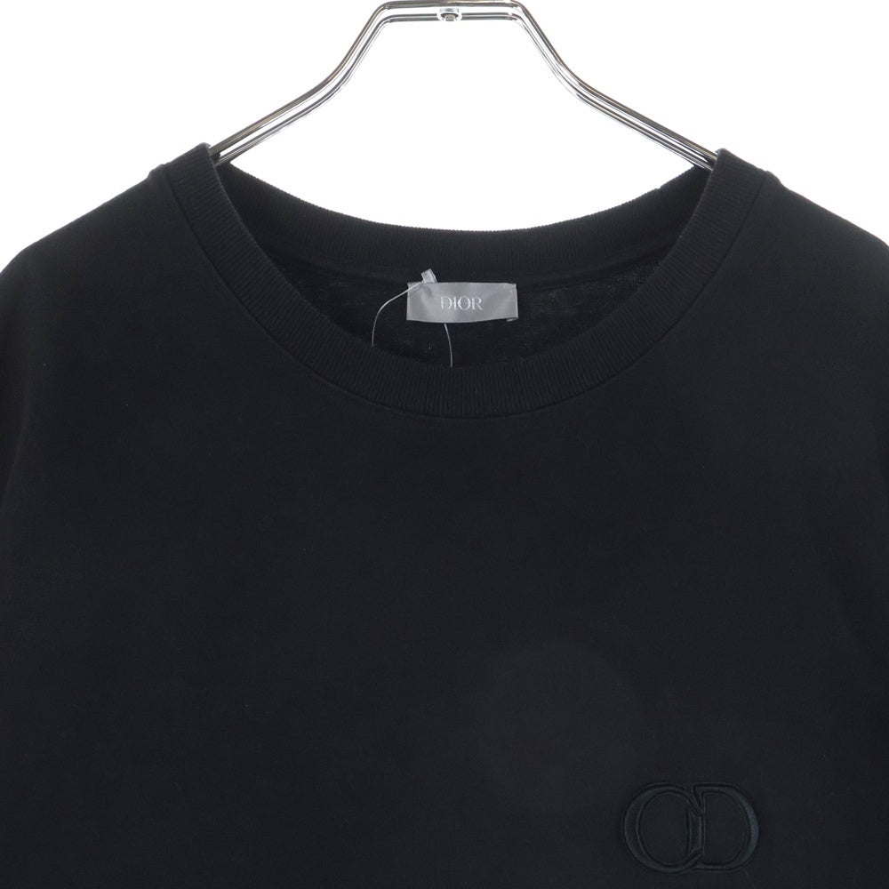 DIOR(ディオール) フロントCDロゴ刺繍 コットン半袖Tシャツ カットソー 943J605A0554 ブラック