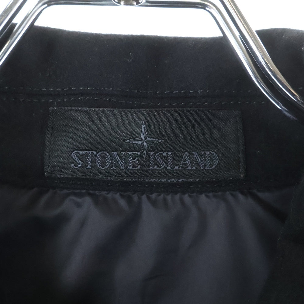 STONE ISLAND(ストーンアイランド) WOOL NYLON FLANNEL ウール ナイロン フランネル長袖シャツ ブラック K2S151200028 S0F24