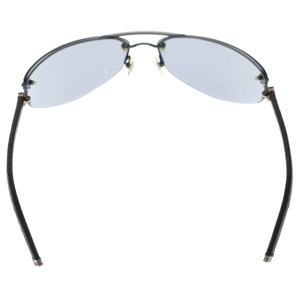 CHROME HEARTS(クロムハーツ) フレア付 テンプルレザー サングラス アイウェア 眼鏡 ブラック