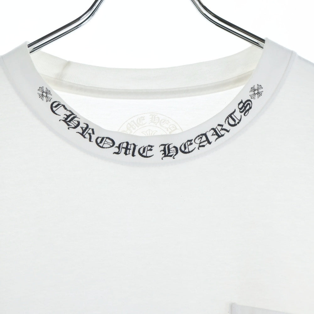CHROME HEARTS(クロムハーツ) Neck Logo L/S TEE ネックロゴ ロングスリーブ長袖Tシャツ ホワイト