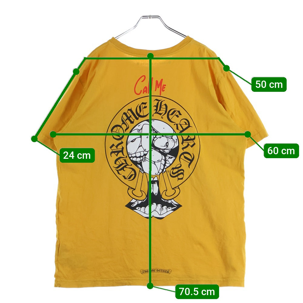 CHROME HEARTS(クロムハーツ) MATTY BOY PPO mustard Tee Call Me マッティボーイ マスタード プリント 半袖Tシャツ カットソー イエロー