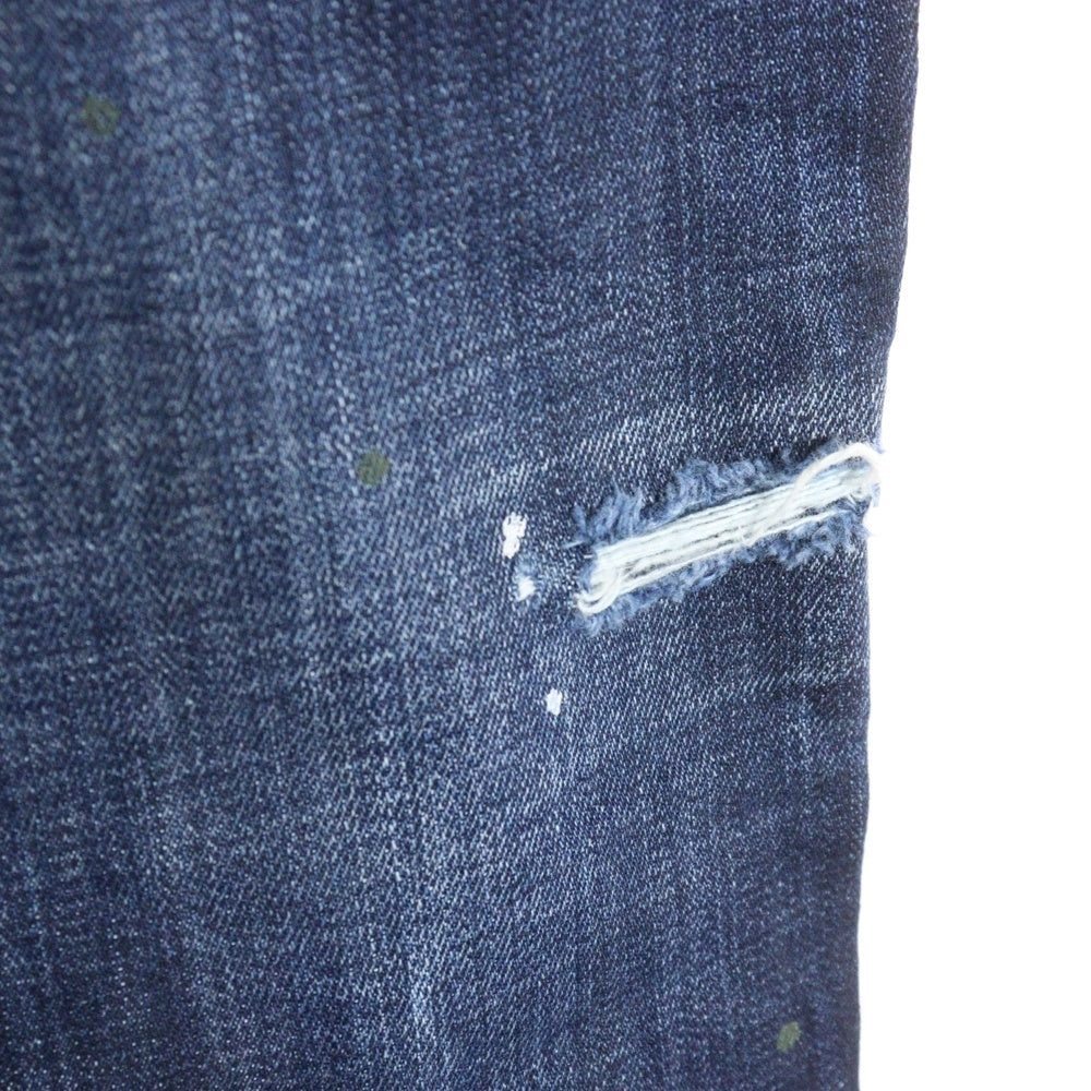 DSQUARED2(ディースクエアード) 21SS SKATER JEANS ペイント加工 ボタンフライ スキニーデニムパンツ インディゴ S79LA0028