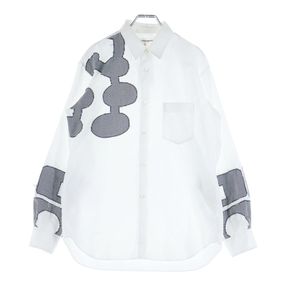 COMME des GARCONS SHIRT(コムデギャルソンシャツ) パッチワーク長袖シャツ W22059 ホワイト
