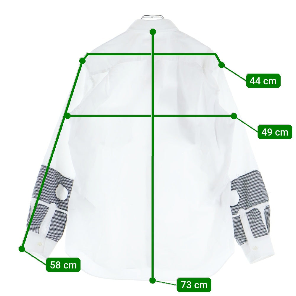 COMME des GARCONS SHIRT(コムデギャルソンシャツ) パッチワーク長袖シャツ W22059 ホワイト