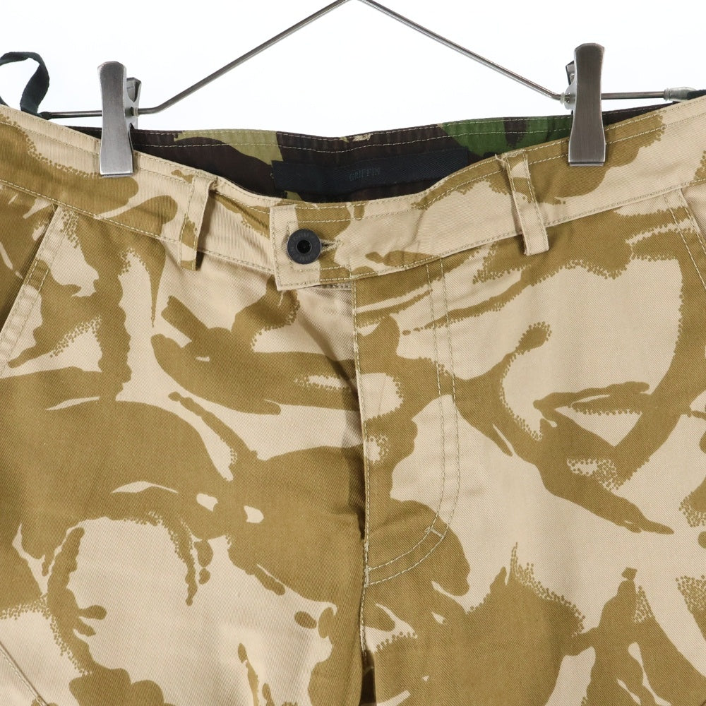 GRIFFIN(グリフィン) ダメージ加工 カモフラ柄 ボタンフライ ハーフパンツ ショーツ