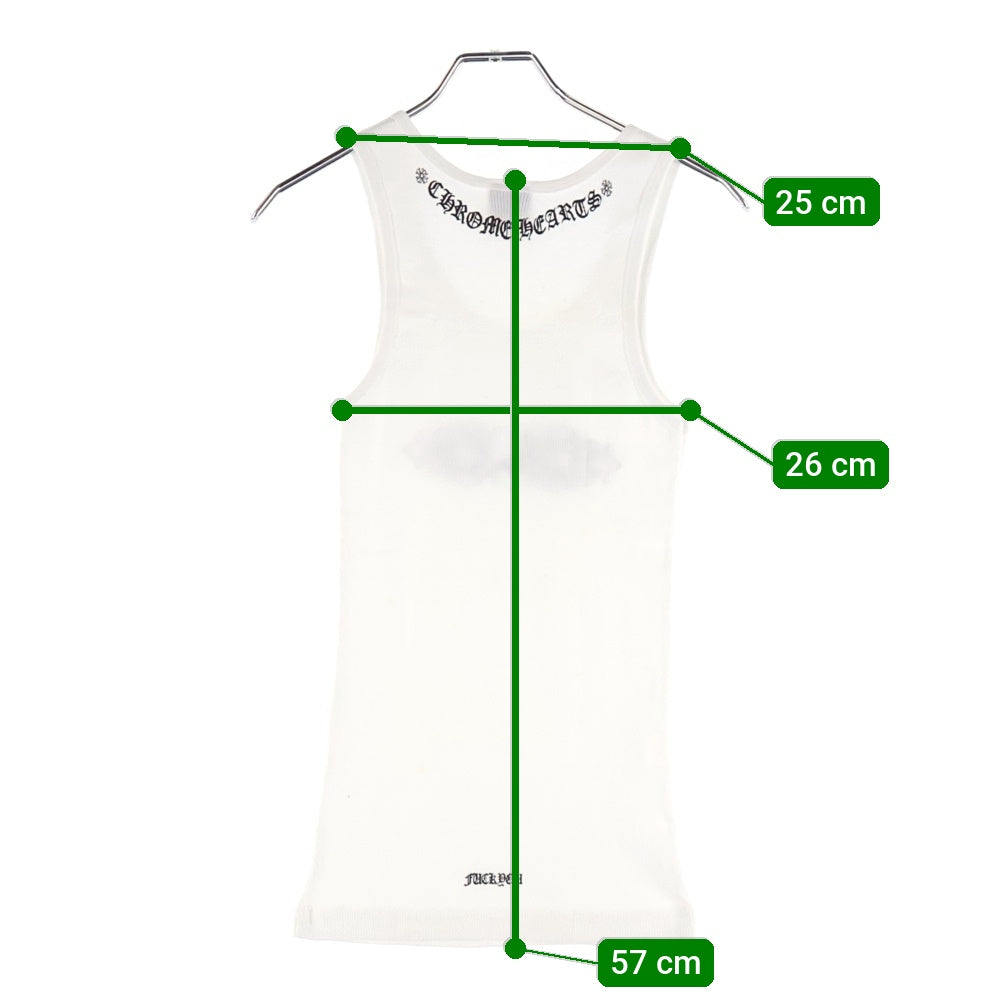 CHROME HEARTS(クロムハーツ) OLD オールド フロント ハートフローラルクロスプリント タンクトップ レディース ホワイト