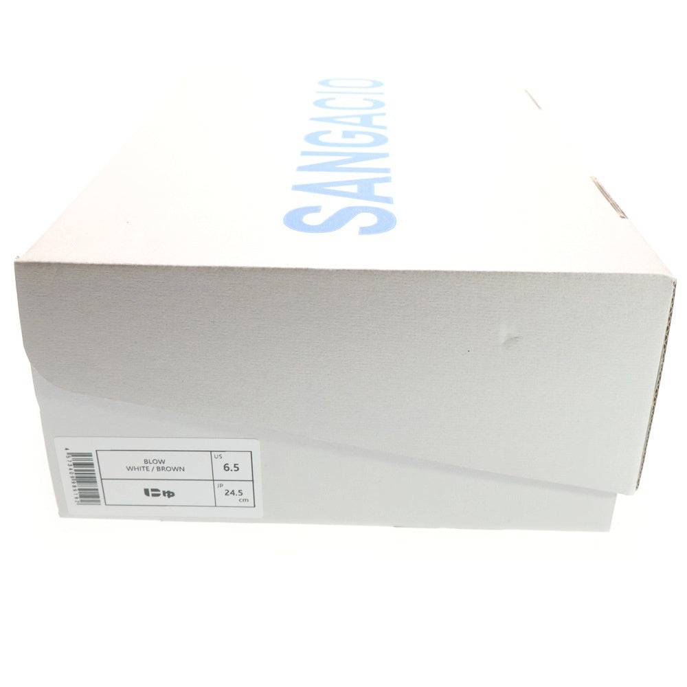 Sangacio(サンガッチョ) BLOW にゅ レザーローカットスニーカー ホワイト/ブラウン US6.5/24.5cm レディース