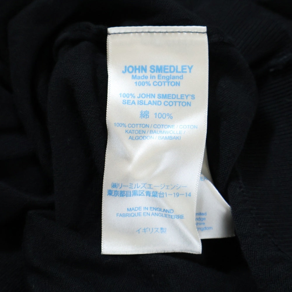 JOHN SMEDLEY(ジョンスメドレー) イングランド製 ハーフボタン コットン 半袖ポロシャツ ブラック