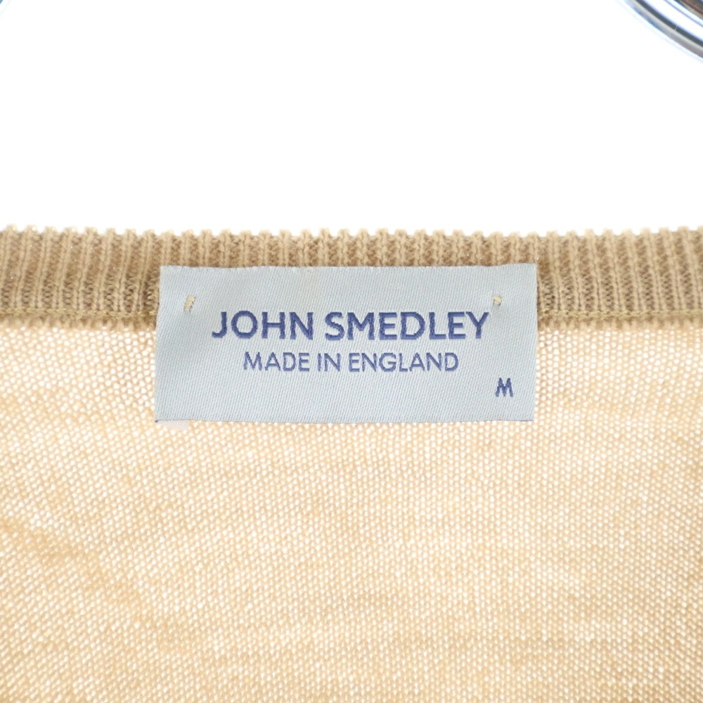 JOHN SMEDLEY(ジョンスメドレー) イングランド製 Vネック ウール 長袖ニット セーター ベージュ