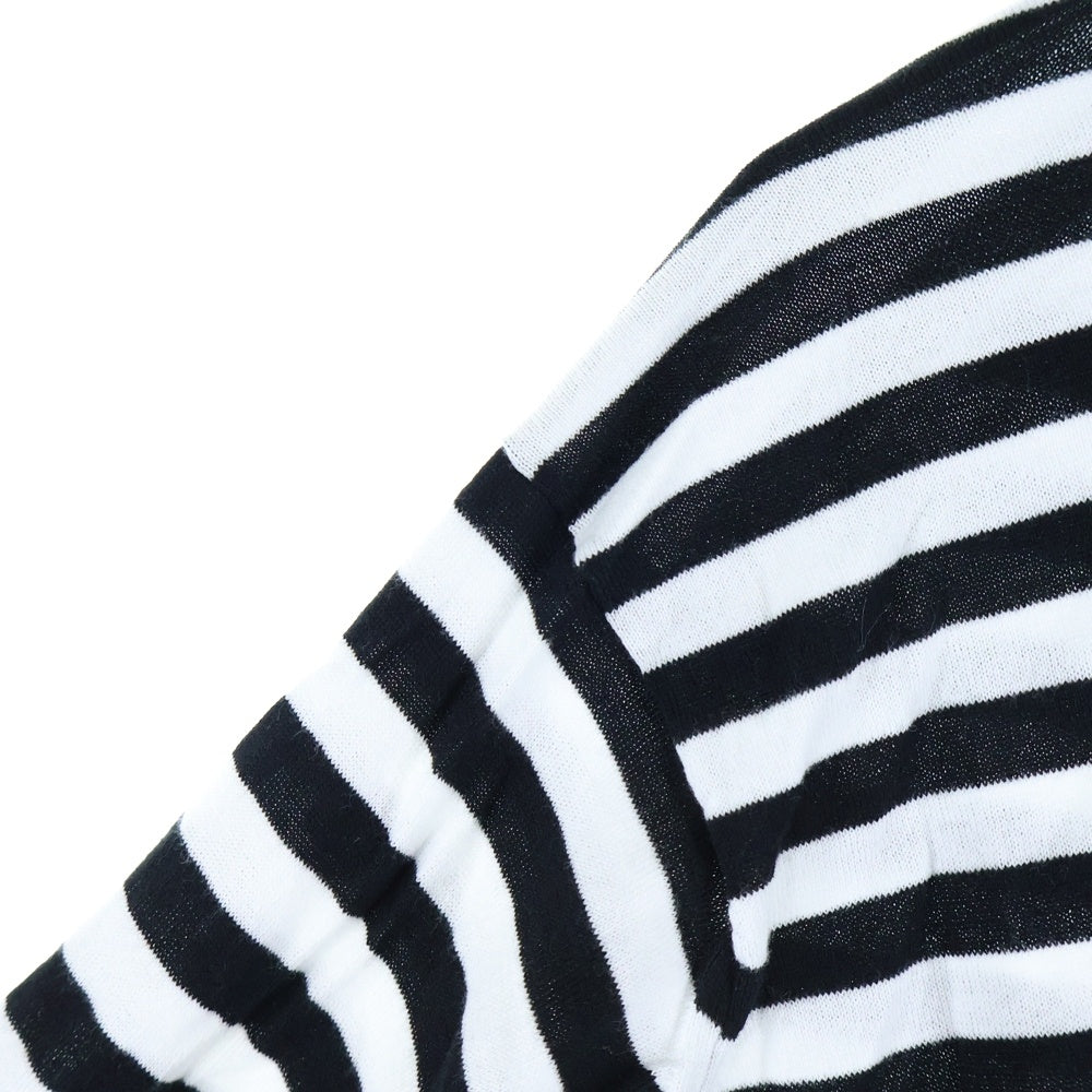 JOHN SMEDLEY(ジョンスメドレー) イングランド製 ボーダー柄 クルーネック コットン 半袖Tシャツ カットソー ホワイト/ブラック
