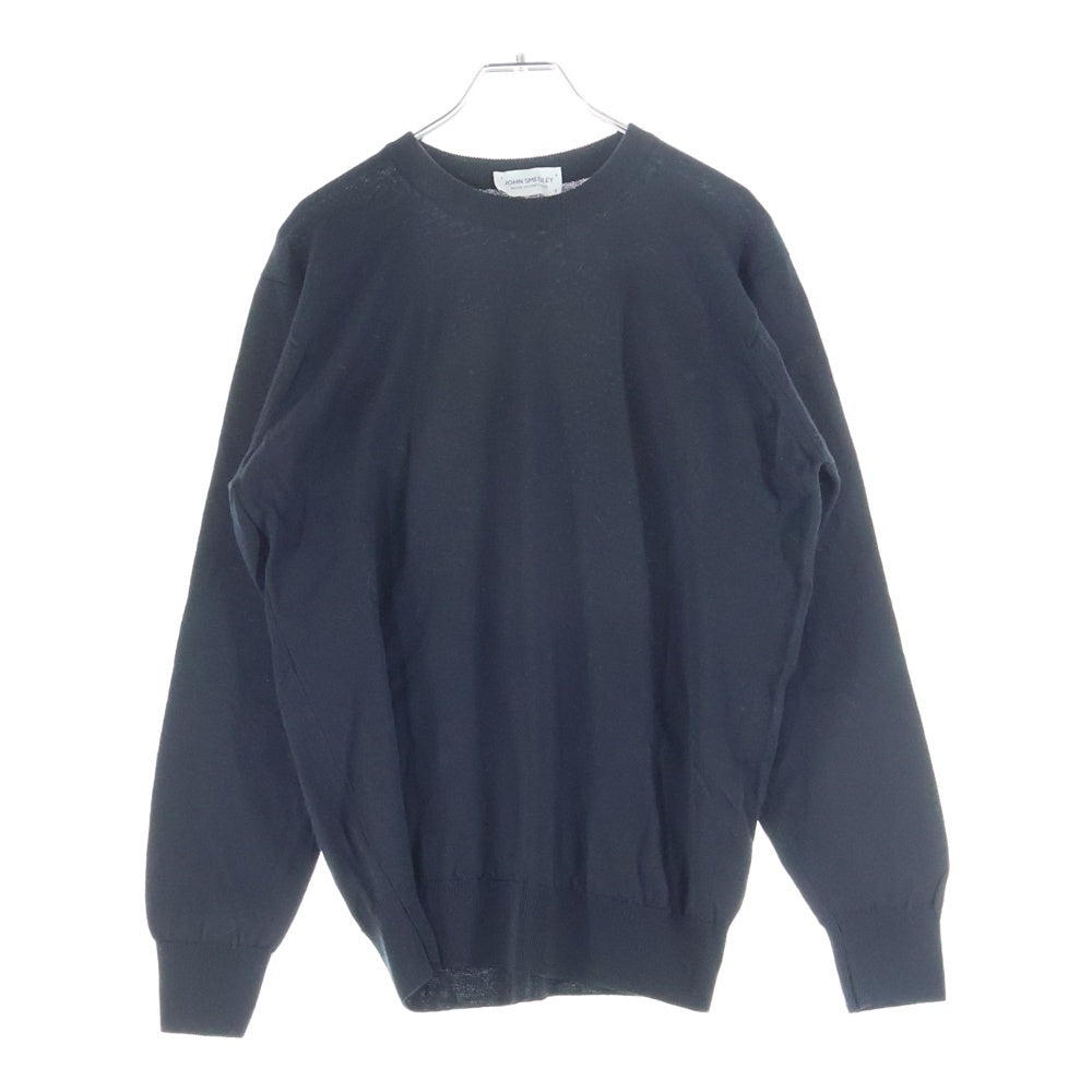 JOHN SMEDLEY(ジョンスメドレー) イングランド製 クルーネック ウール 長袖ニットセーター ブラック