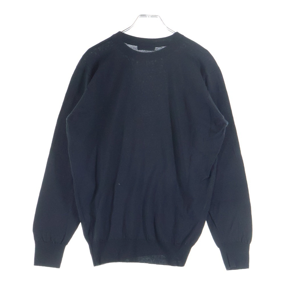 JOHN SMEDLEY(ジョンスメドレー) イングランド製 クルーネック ウール 長袖ニットセーター ブラック
