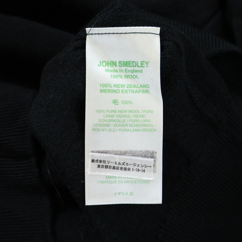JOHN SMEDLEY(ジョンスメドレー) イングランド製 クルーネック ウール 長袖ニットセーター ブラック